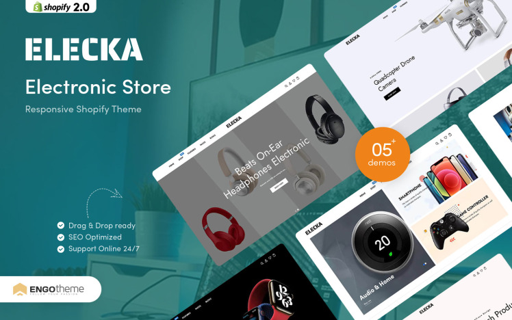Elecka Electronic Store Responsive Shopify Theme #254626