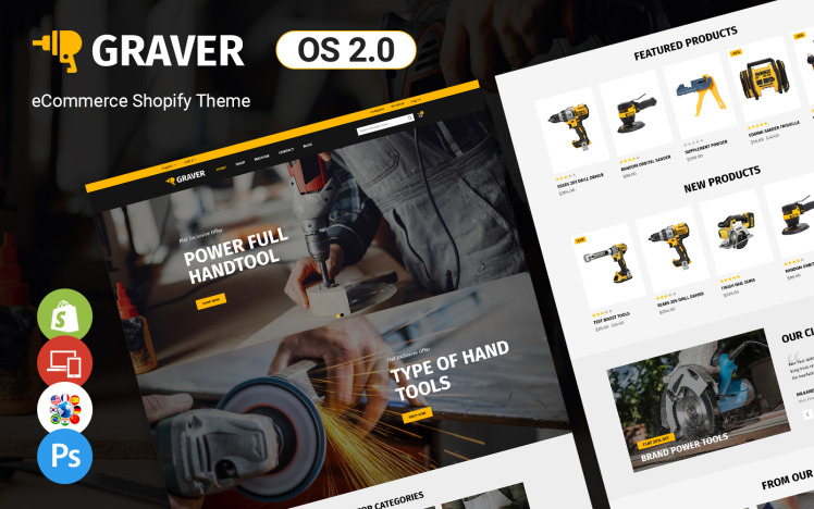 Graver Tools and Equipment Store Shopify Theme #254631