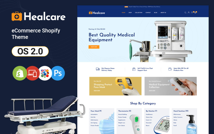 Healcare Healthcare and Medical Store Shopify Theme #254632