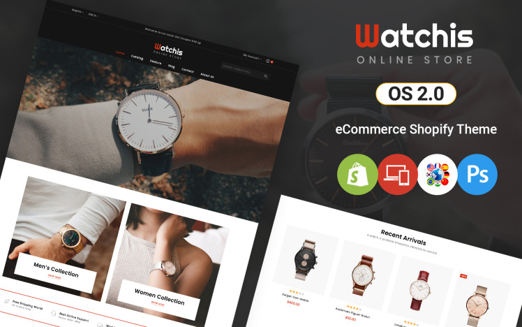 Watchis Watch and Jewelry Store Shopify Theme #255628