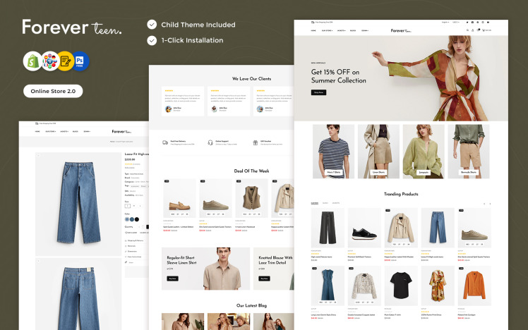 Foreverteen Apparel Fashion Shoes Multipurpose Responsive Premium Shopify Theme #256004