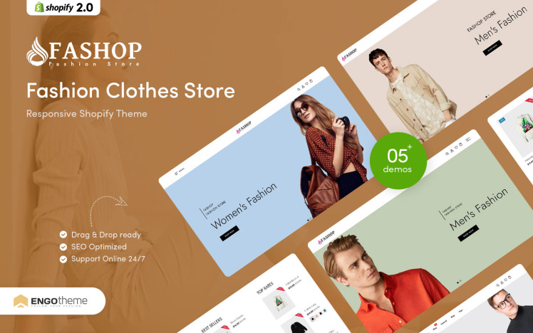 Fashop Clothing Fashion Responsive Shopify Theme #258991