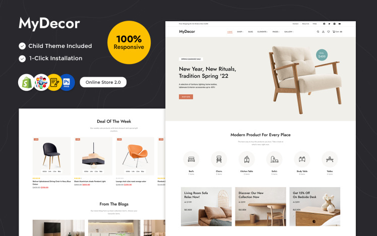 MyDecor Furniture Interior Art and Crafts Shopify Theme #258989
