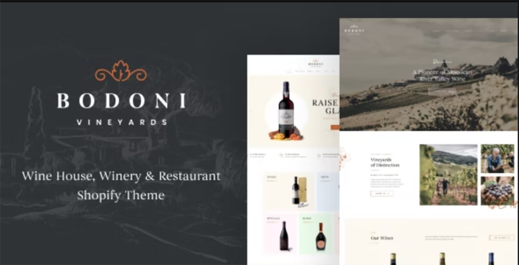 TM Bodoni Wine House Winery Restaurant Shopify Theme