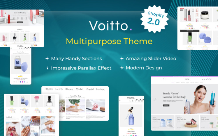 Voitto Health and Beauty Responsive Modern Multipurpose Shopify Theme