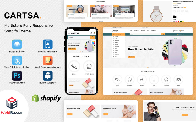 Cartsa Minimal Modern MultiStore Shopify Theme