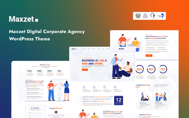 Maxzet Digital Corporate Agency WordPress Theme