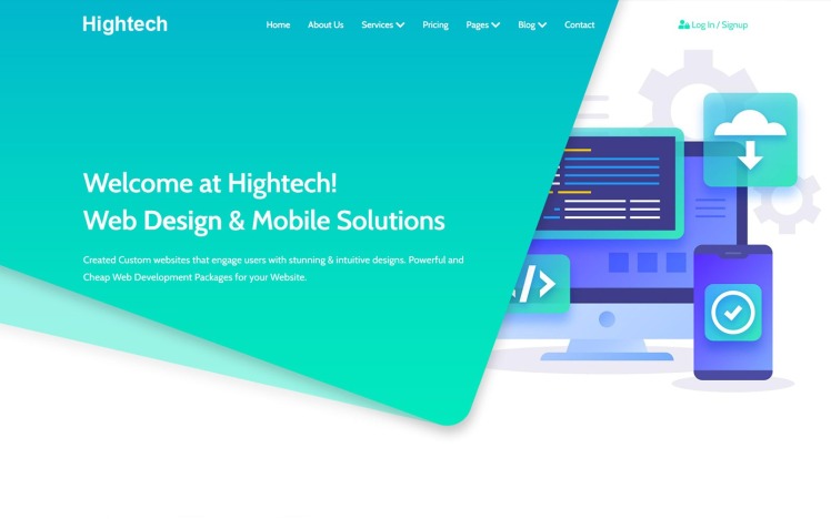 Hightech - Technology and Software Development Website Template #269649