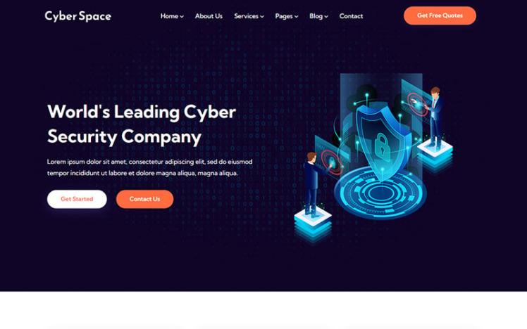 Cyber Security Html Code Cyberspace - Cyber Security Services HTML5 Template #272310