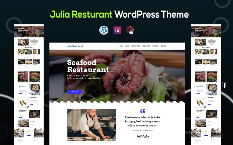 Julia Seafood and Restaurant One Page WordPress Theme