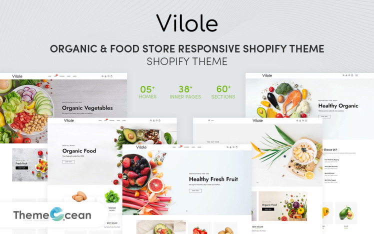 Vilole Organic Food Store Responsive Shopify Theme #277277