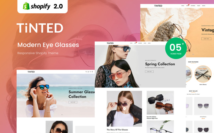 Tinted Modern Eye Glasses Responsive Shopify Theme #279777