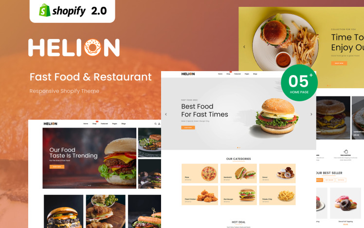 Helion Fast Food Restaurant Responsive Shopify Theme #279982