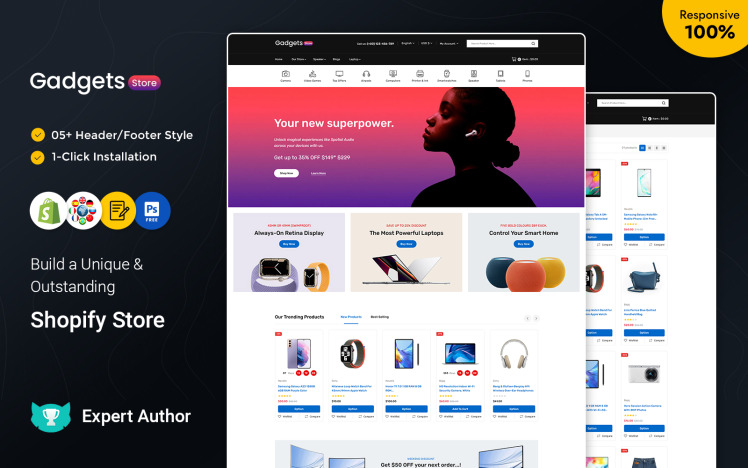 Gadgets Mega Shop Multipurpose Shopify Store #280229