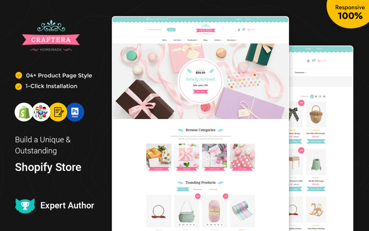 Craftera Multipurpose Responsive Shopify Theme #280509
