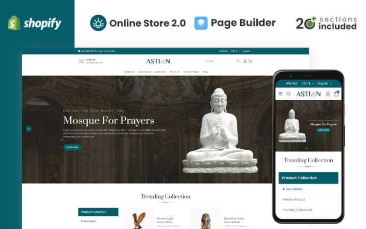 Astian Art Antique Gallery Shopify Theme #281758