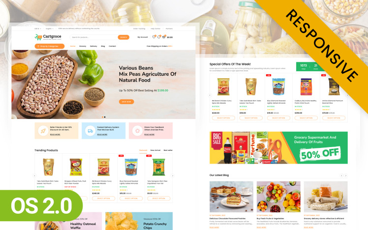 Cartgroce Grocery Super Store Shopify Responsive Theme #285469