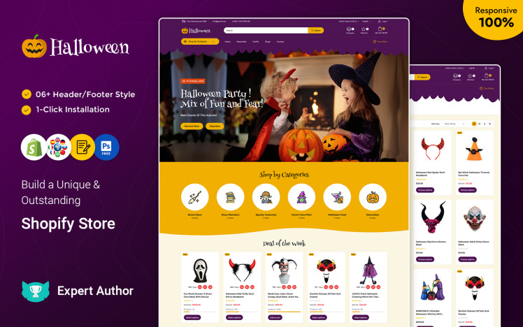 Halloween Halloween party Gift and Christmas Shopify theme #285470