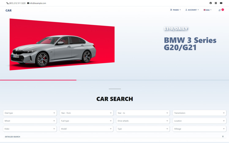 Car Dealer / Car Rental HTML Site Template #287629