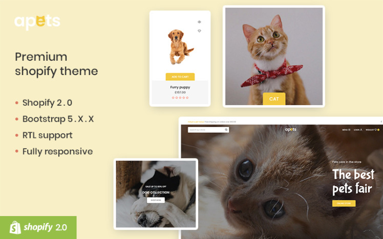Apets The Pets Animal Premium Shopify Theme #293465