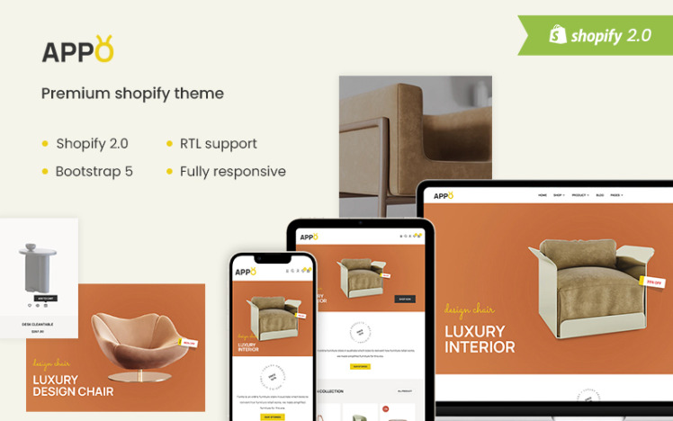 Appo The Furniture Interior Responsive Shopify Theme #295300