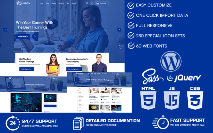 Academy Online Courses Education WooCommerce WordPress Theme