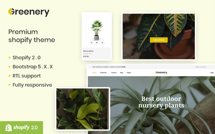 Greenery The Outdoor Plant Shopify eCommerce Theme #296921