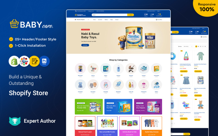 BabyCare Kids Store Shopify Responsive Theme #297218