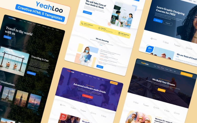 Yeahloo - Responsive Multipurpose Bootstrap HTML Template #299075