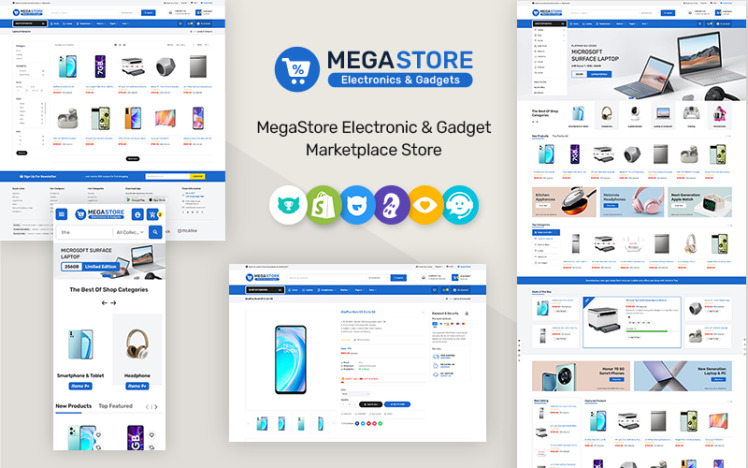 Megastore Electronics Gadgets Marketplace Store for Shopify OS #300461