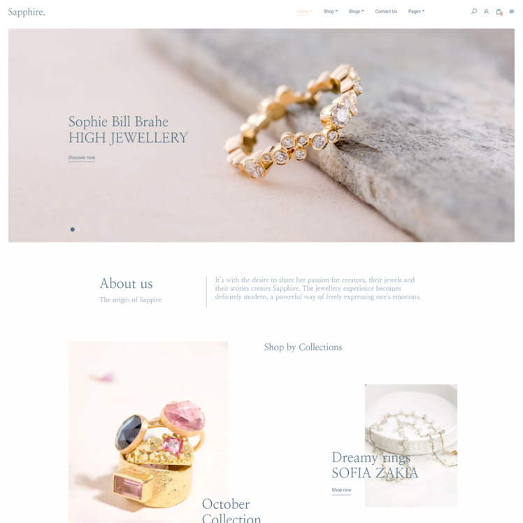 Sapphire Jewelry Multipurpose Responsive Shopify Theme #301041