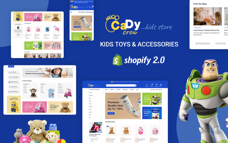 CadyCrow Toys and Kids Store Shopify Theme #301228
