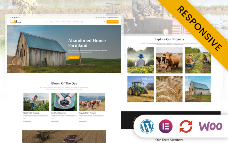 Farmwork Agriculture and Organic Farming Elementor WordPress Theme