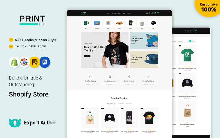 Printme Printing Services Multipurpose Responsive Shopify Theme #301470