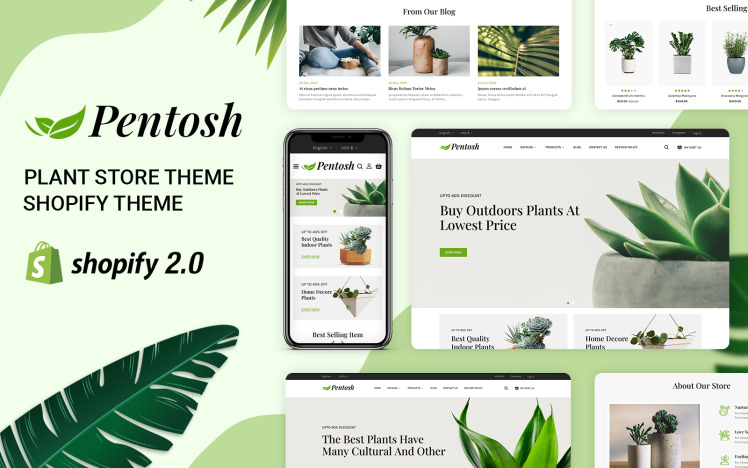 Pentosh Gardening Plants Store Shopify Theme #301857