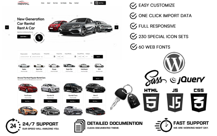 Carren Car Rental WordPress Theme