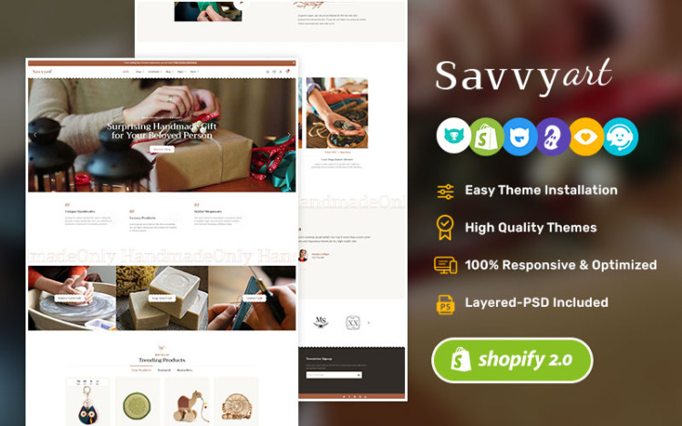 SavvyArt Handmade Crafting Shopify OS Theme #306929