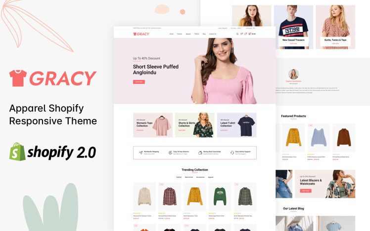 Gracy Fashion Clothes Store Shopify Responsive Theme #310297