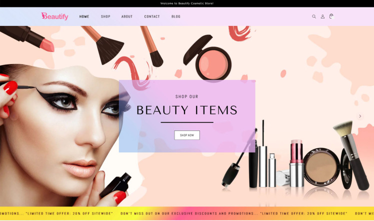 Beautify Beauty Cosmetic Boutique skincare shopify Theme Shopify website template #312090