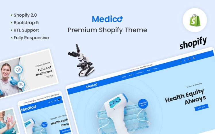 Medico Medical Equipment Shopify Theme #313518