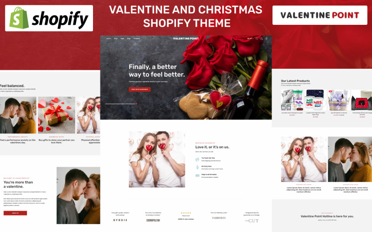 Valentine Point Valentine Christmas Gifts Multipurpose Shopify Theme #316442