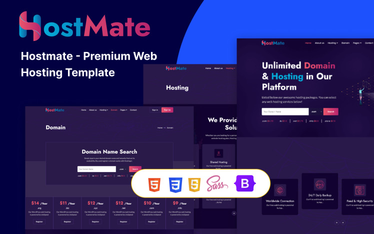 Hostmate - Premium Web Hosting HTML Template #316982