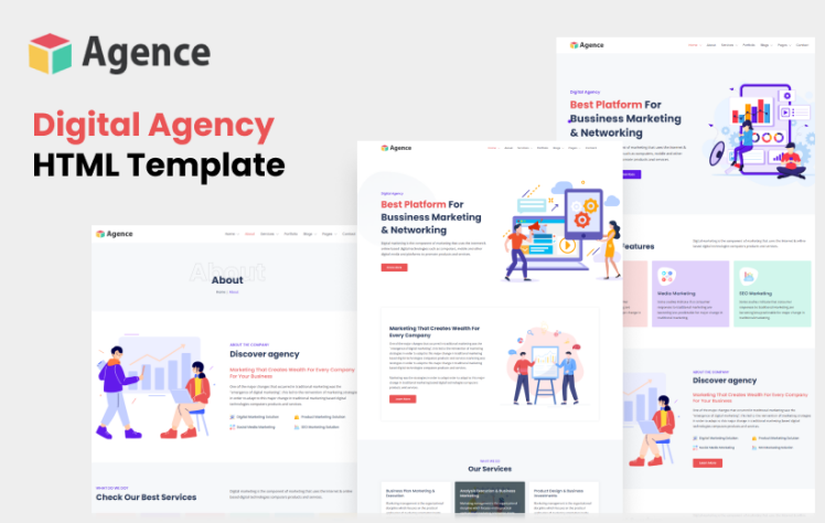 Agence - Digital Agency BootStrap 5 Html Template #318777