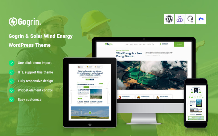 Gogrin - Solar & Wind Energy WordPress Theme #319165