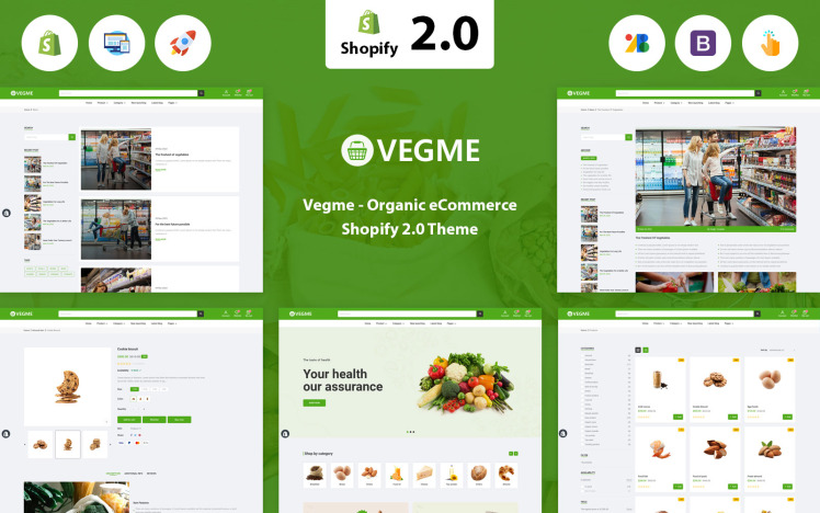 Vegme Organic Grocery shopify Theme #322664
