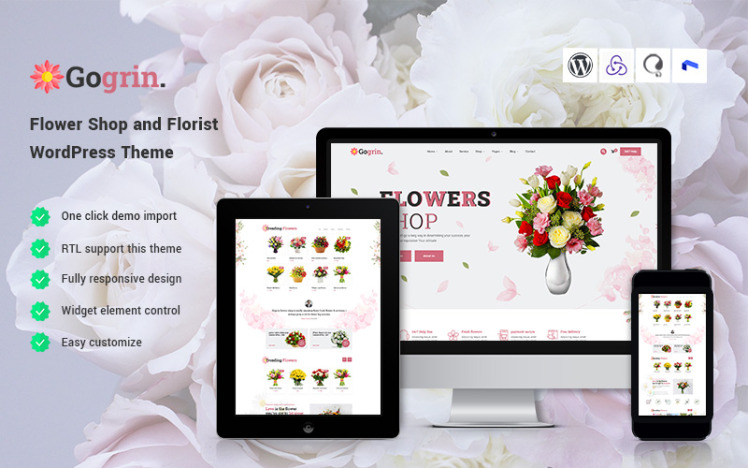Gogrin - Flower Shop and Florist WordPress Theme #324937