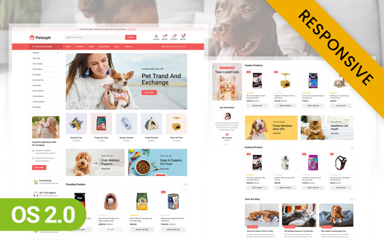 Petsoph Pet Food and Accessories Store Shopify Responsive Theme #326221