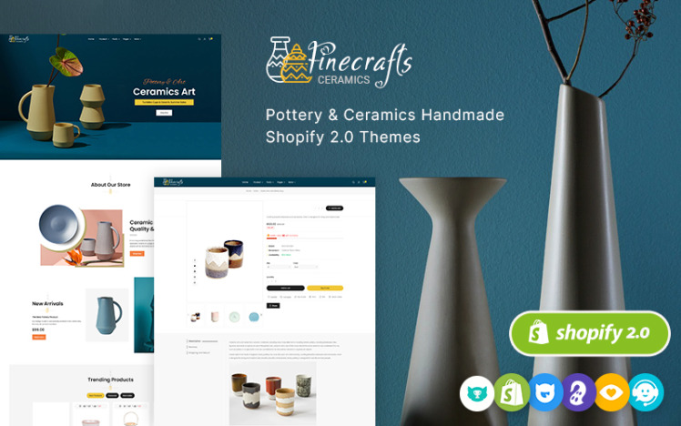 Finecraft Pottery and Ceramics Handmade Shopify Themes #332138
