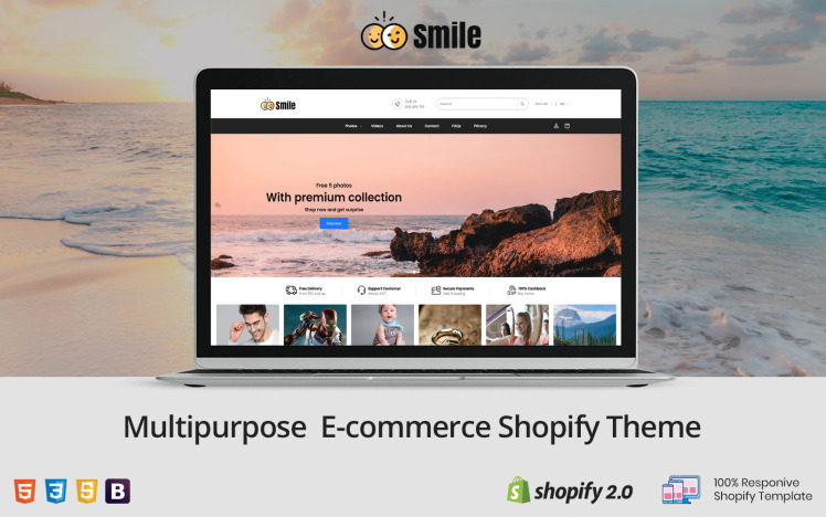 Smile Video Photography Digital Catalogue Print Shopify Theme #332850