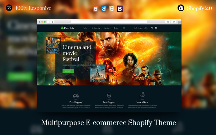 Final Take Digital Audio Video Movie Photo Shopify Theme #335836